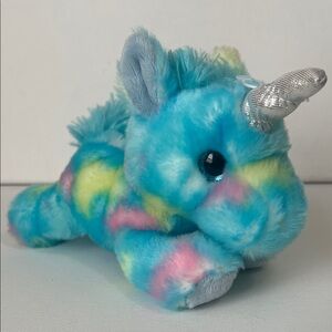 NWT Aurora Blue Tie Dye Jellyroll Unicorn 8" Plush Stuffed Animal